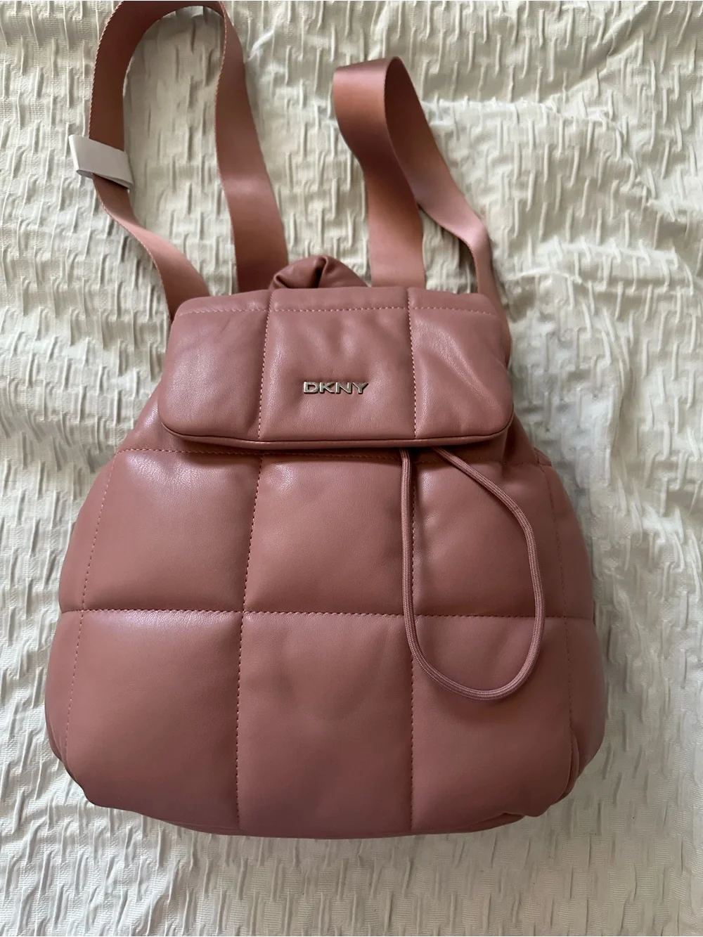 DKNY Dusty Rose Quilted Leather Backpack